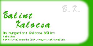 balint kalocsa business card