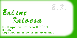 balint kalocsa business card